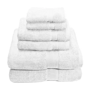 6 Piece 100% Premium Cotton Towel Set, Bath Towels, Hand Towels, Wash Cloths