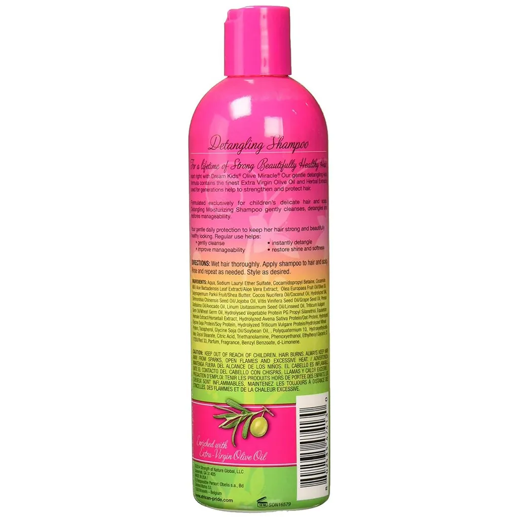 African Pride Dream Kids Olive Miracle Detangling Moisturizing Shampoo 12oz