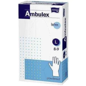 Ambulex latex gloves powdered non sterile size L x 100 pieces