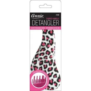 Annie Curved Handled Grip Detangler Brush Cheetah