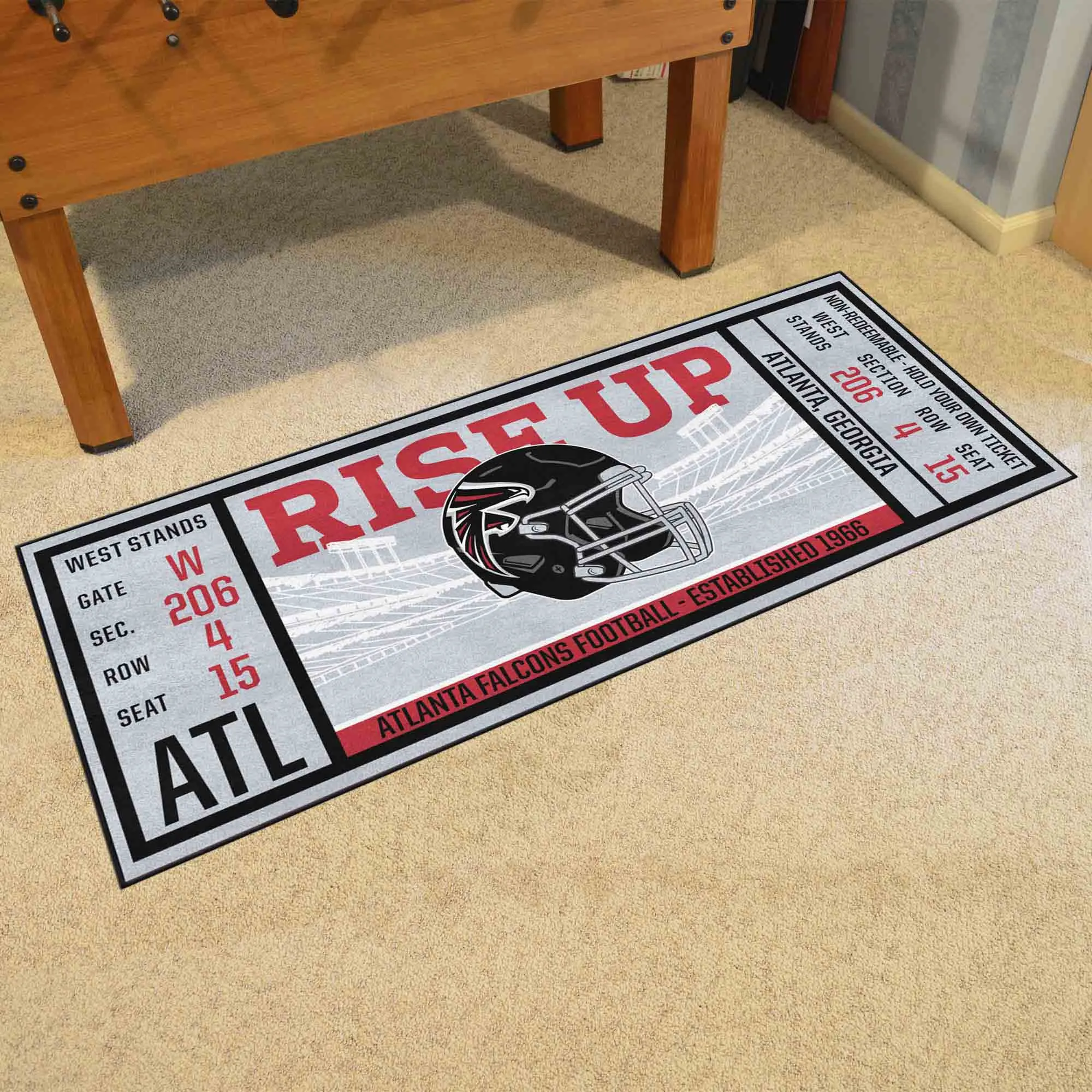 Atlanta Falcons Ticket Runner Rug - 30in. x 72in.