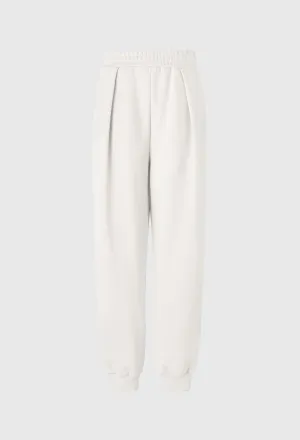 Basic R Zip-up Jogger Pants In Ivory