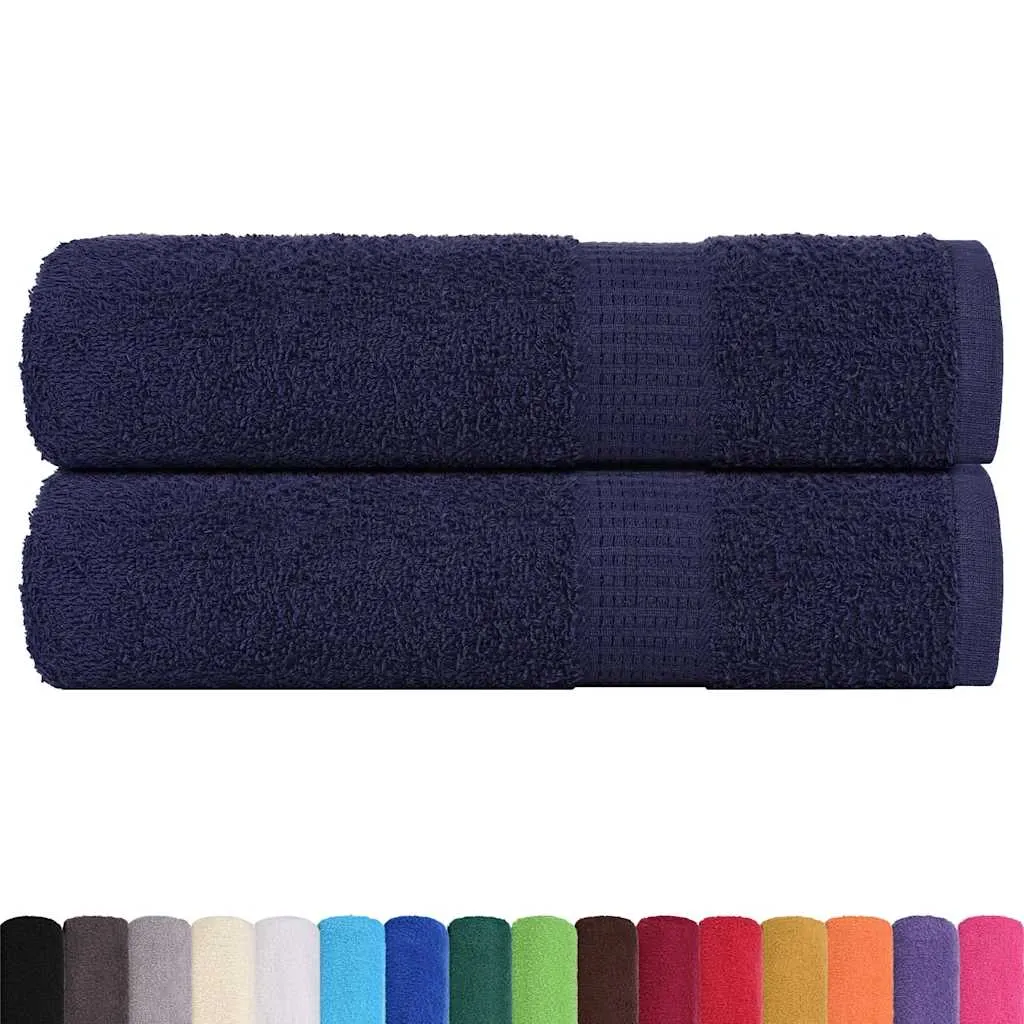 Bath Towels 2 pcs Navy Blue 100x150 cm 360 gsm 100% Cotton