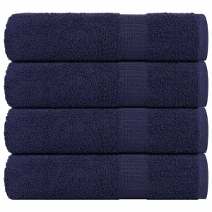 Bath Towels 4 pcs Navy Blue 100x150 cm 360 gsm 100% Cotton