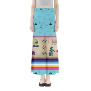 Bear Ledger Sky Full Length Maxi Skirt