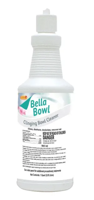 BellaBowl Clinging Toilet Bowl Cleaner & Disinfectant, 1 Quart