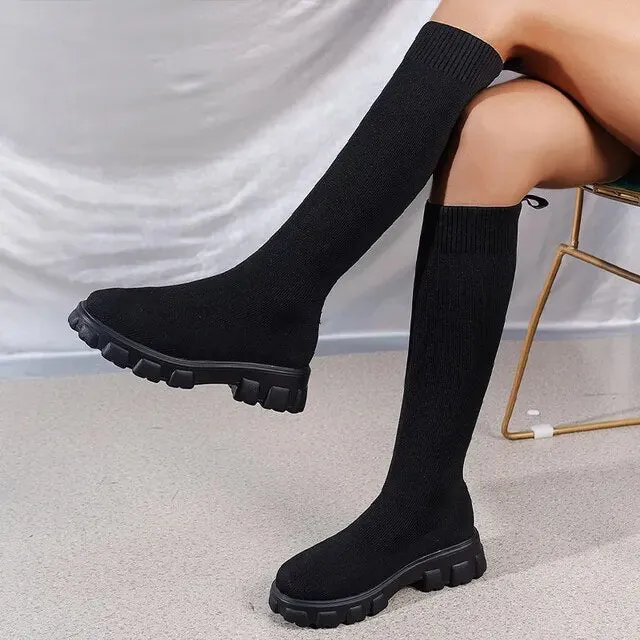 Casual Sock Leather Boots for Women | Perfect for Casual Days