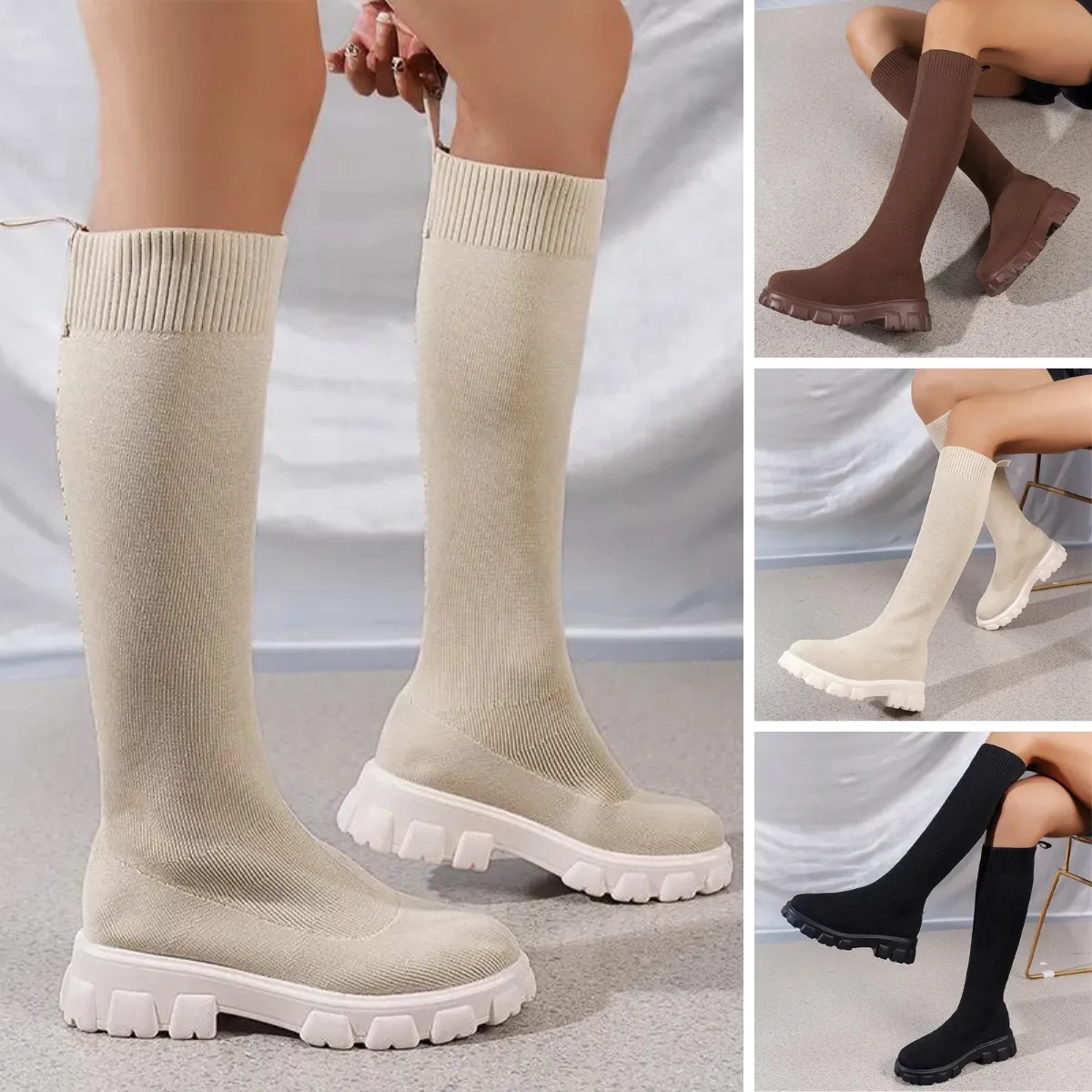 Casual Sock Leather Boots for Women | Perfect for Casual Days