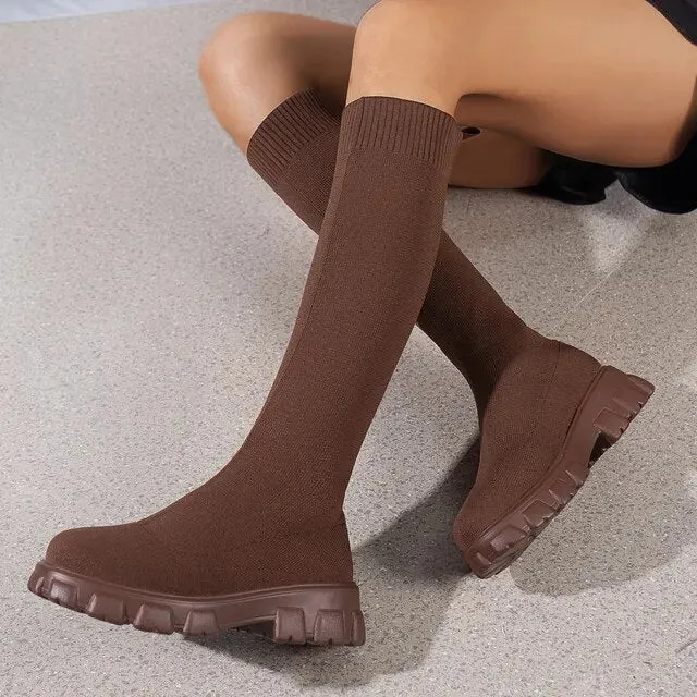 Casual Sock Leather Boots for Women | Perfect for Casual Days