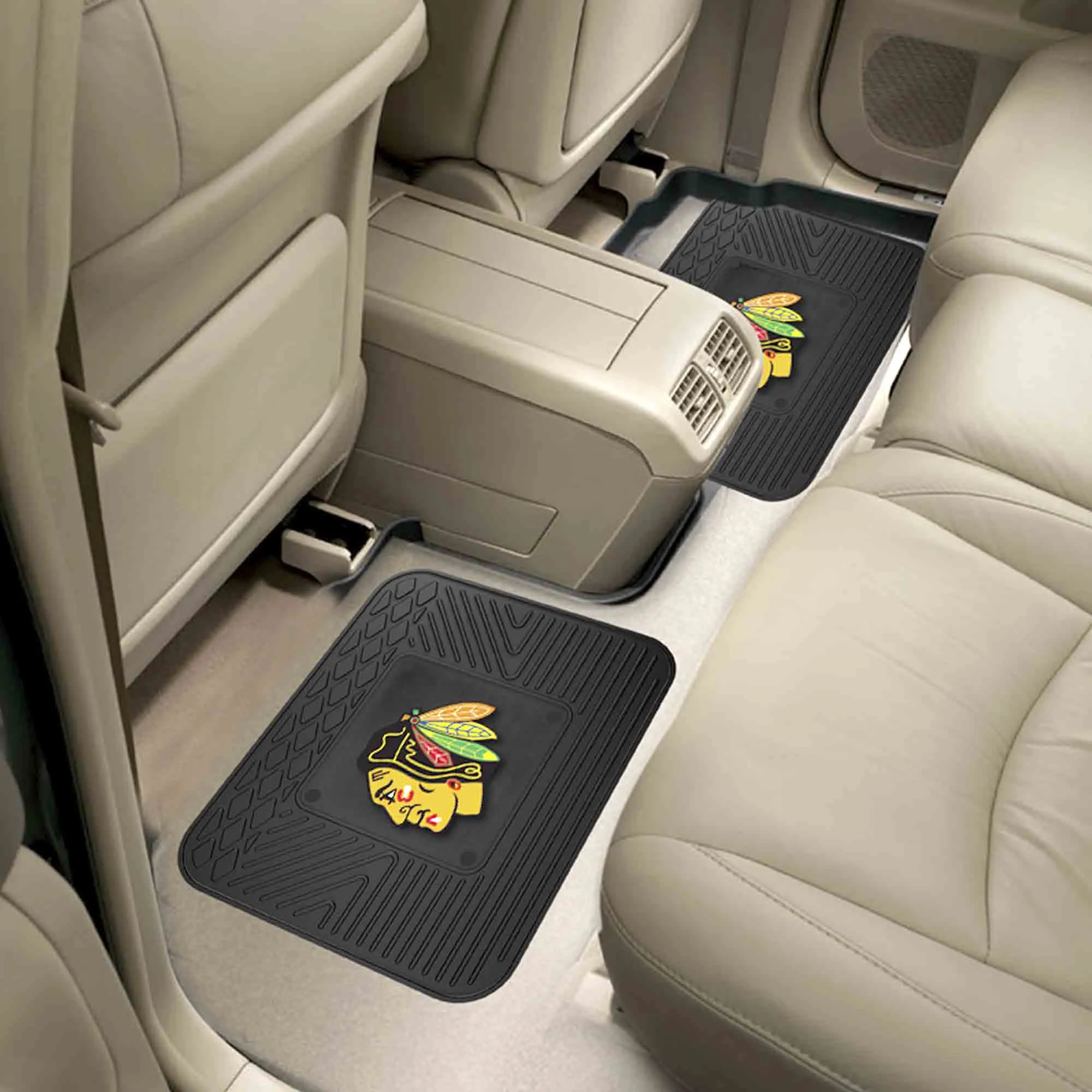 Chicago Blackhawks Back Seat Car Utility Mats - 2 Piece Set