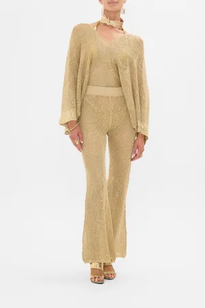 GOLD POINTELLE KNIT PANT VALLEY OF THE KINGS