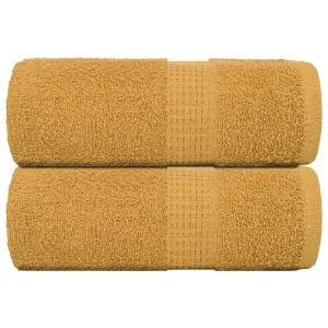 Guest Towels 2 pcs Gold 30x50 cm 360 gsm 100% Cotton