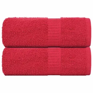 Guest Towels 2 pcs Red 30x50 cm 360 gsm 100% Cotton