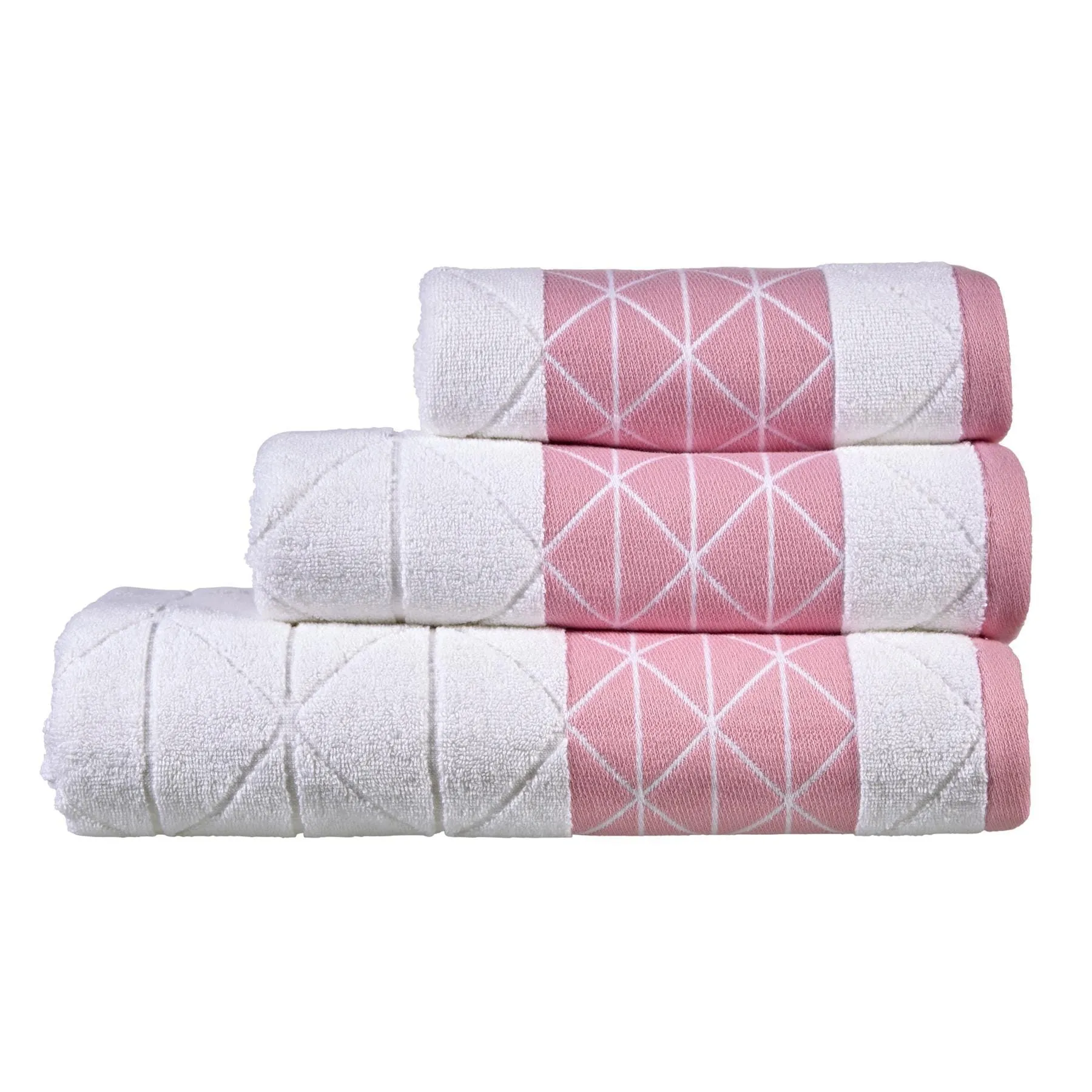 Inca Diamond Jacquard Luxury Soft Absorbent 600GSM Cotton Towels Bath Sheets Hand Towels Bath Towels Durable OEKO-TEX Certified Made in England by OLIVIA ROCCO