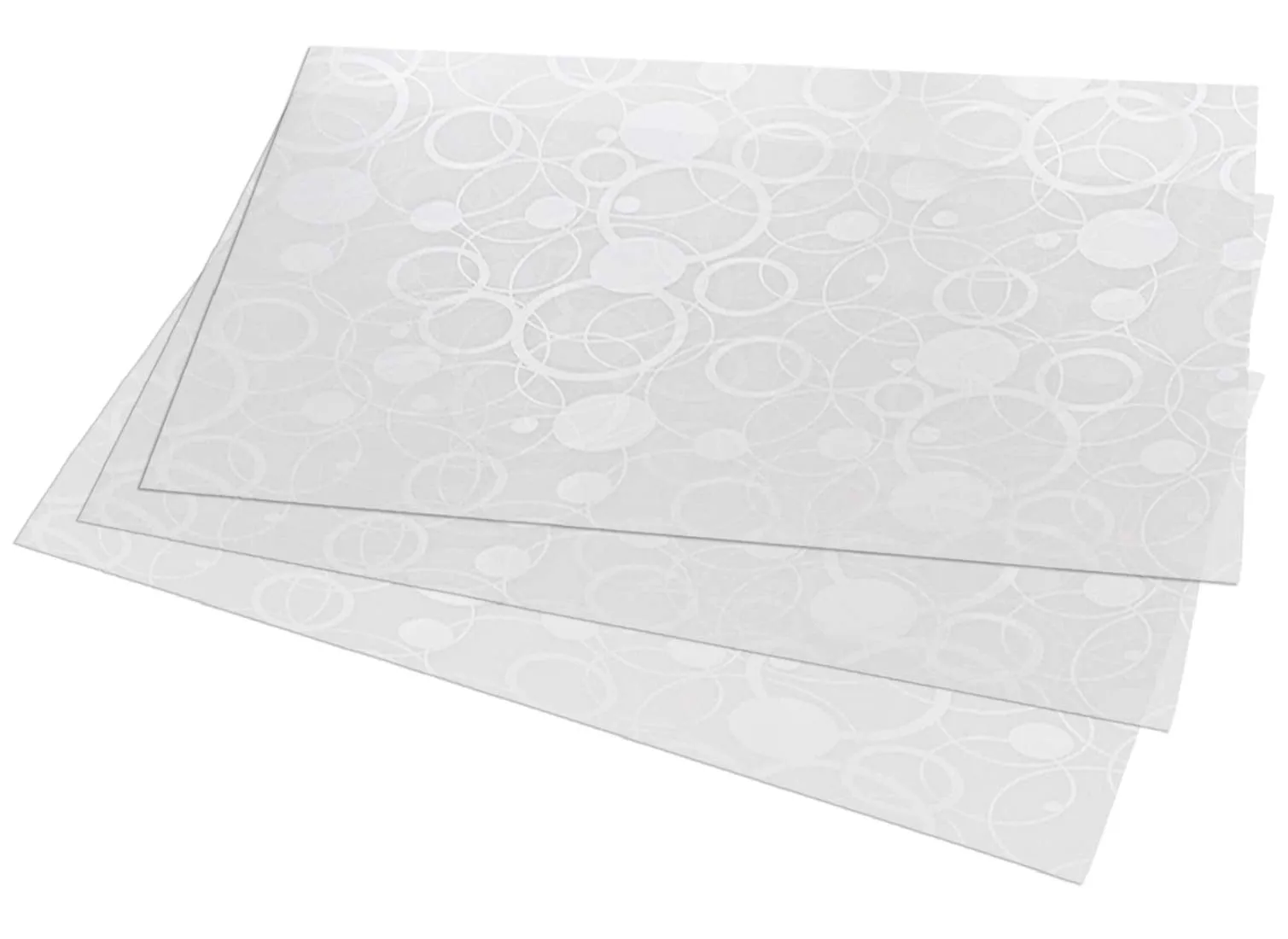 Kuber Industries Circle Design Reversible Fridge/Drawer Mats|Water Proof PVC Material|Ranctangular Shape & Non Slip| Size 48 x 33 cm, Pack of 3, White, Polyvinyl Chloride