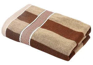 Kuber Industries Lining Cotton Bath Towel Super Soft, Fluffy, and Absorbent, Perfect for Daily Use Soft Cotton Towels with Check Border, 30"x60" (Dark & Light Brown)-HS_38_KUBMART21402