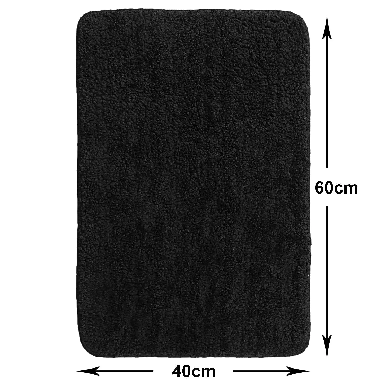 Kuber Industries Microfiber Doormats|Non-Skid Water Absorbant Fluffy Floor mat|Entrance Mat for Kitchen,Bedside,Door,Living,Prayer Room,60x40 cm,Pack of 2 (Black & Gray)