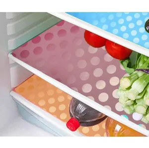 Kuber Industries Reversible Fridge/Drawer Mats|Water Proof PVC - Polyvinyl Chloride Material|Ranctangular Shape & Non Slip| Size 45 x 30 CM, Pack of 6 (Multi)