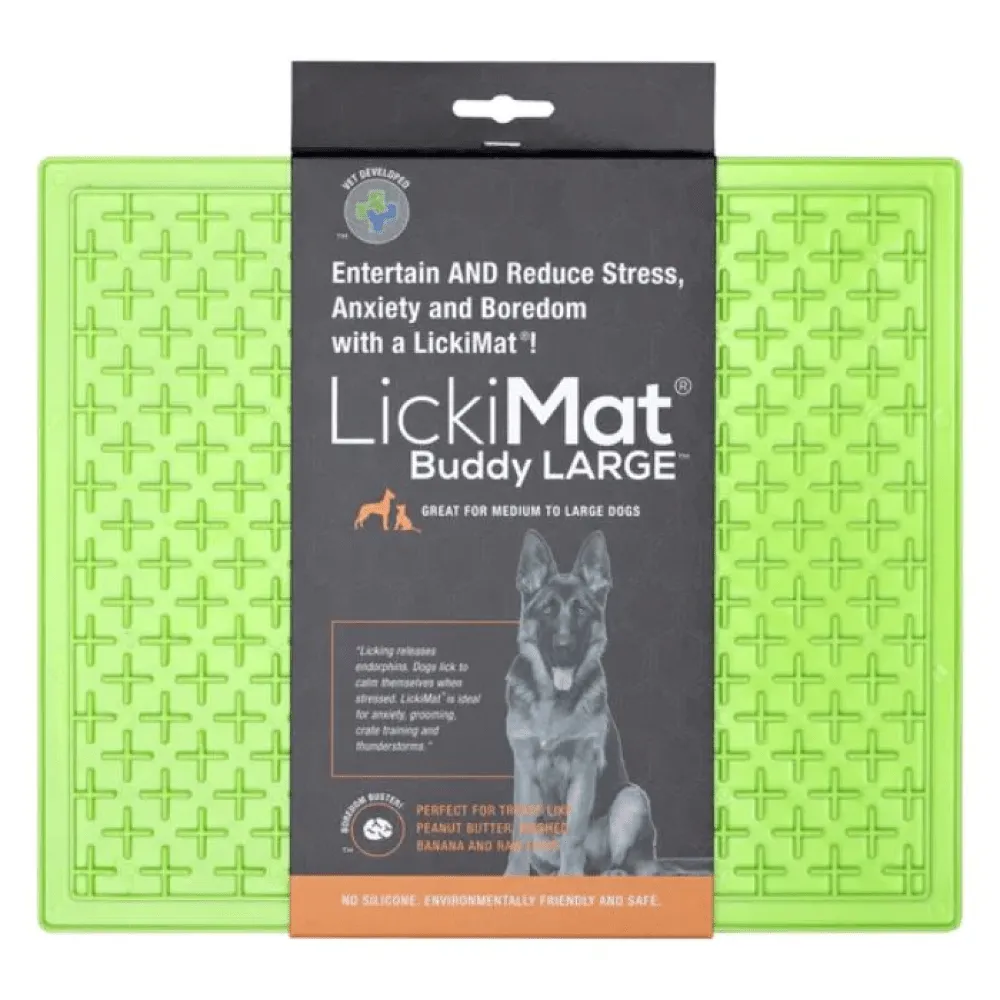 LickiMats Classic Buddy Slow Feeder for Dogs and Cats (Green)