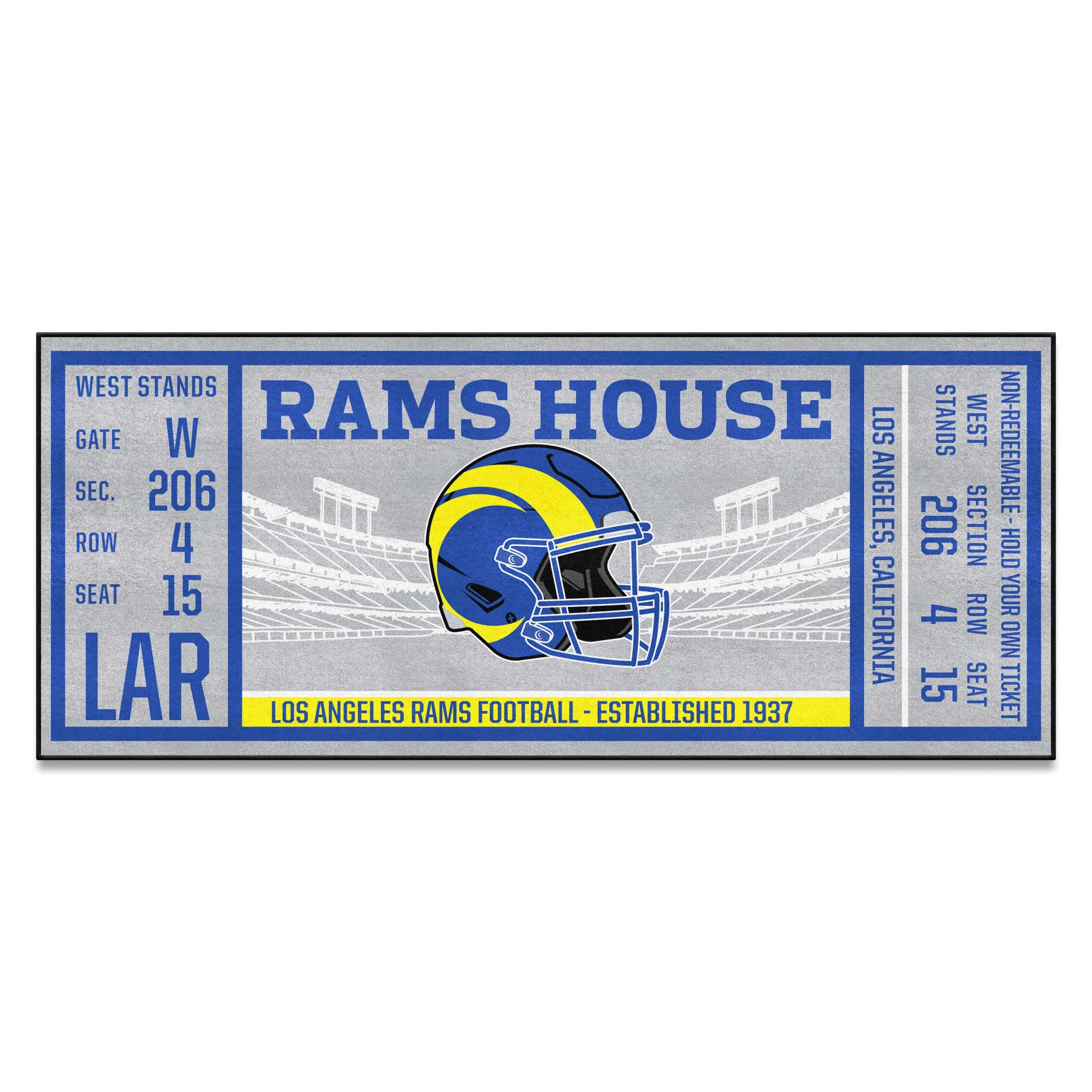 Los Angeles Rams Ticket Runner Rug - 30in. x 72in.