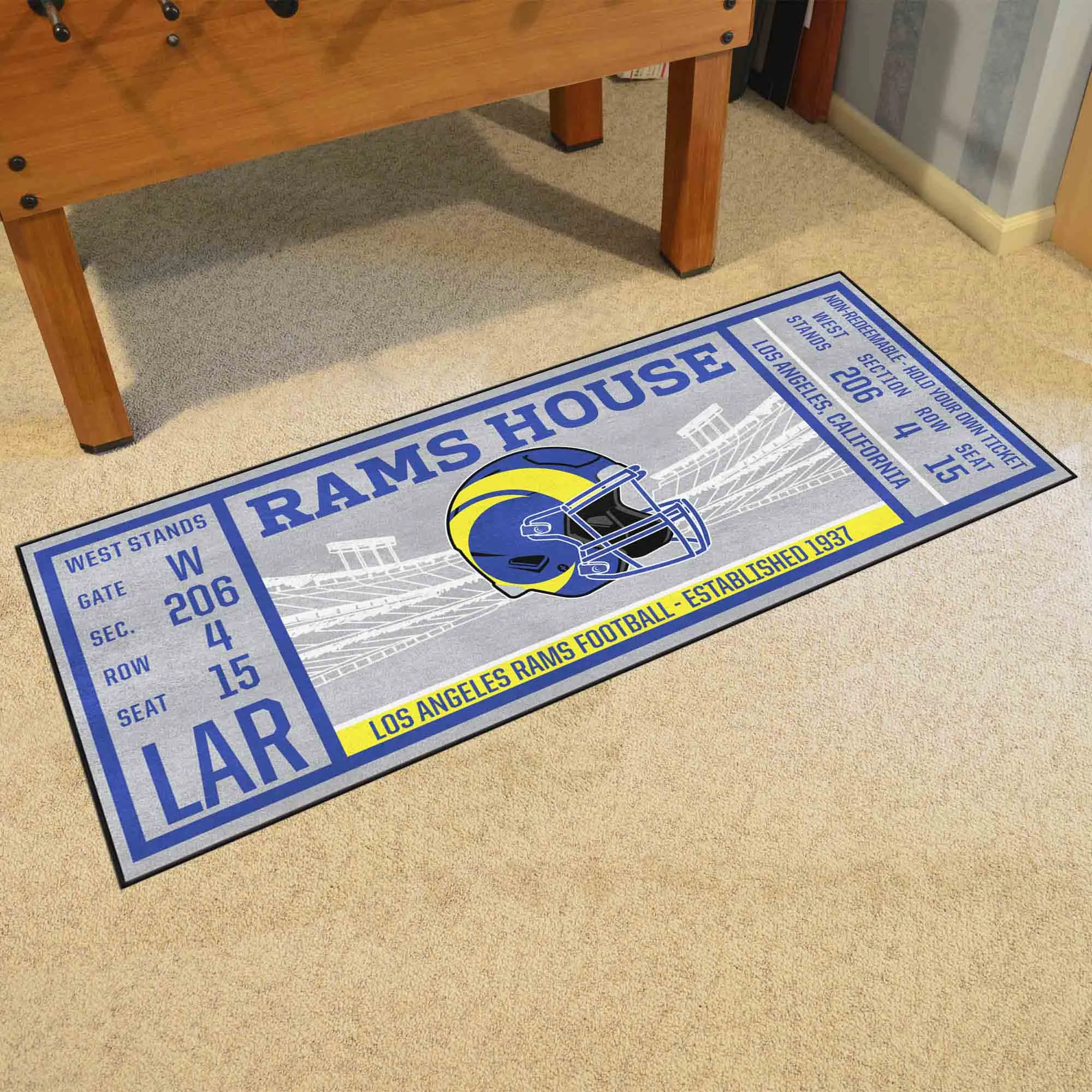 Los Angeles Rams Ticket Runner Rug - 30in. x 72in.