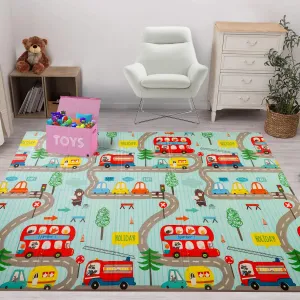 LuvLap Cityscape Double Sided Water Proof Baby Play Mat, Multicolor,Reversible Play mats for Kids, Baby Carpet,for Crawling Baby, Extra Large Size, 6'5" x 4'10" (195.5cmx147cm), 0.3" (0.8cm) Thick