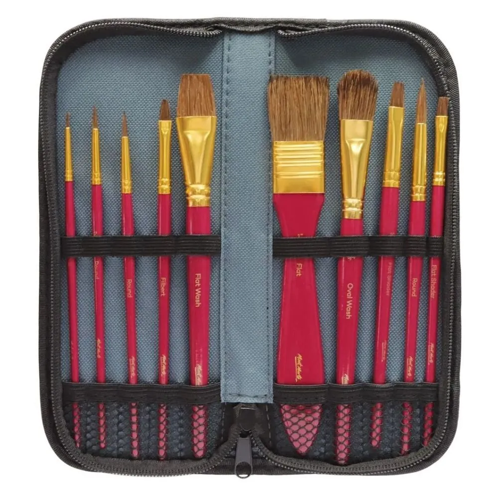 Mont Marte Brush Set in Wallet 11pc - Watercolour