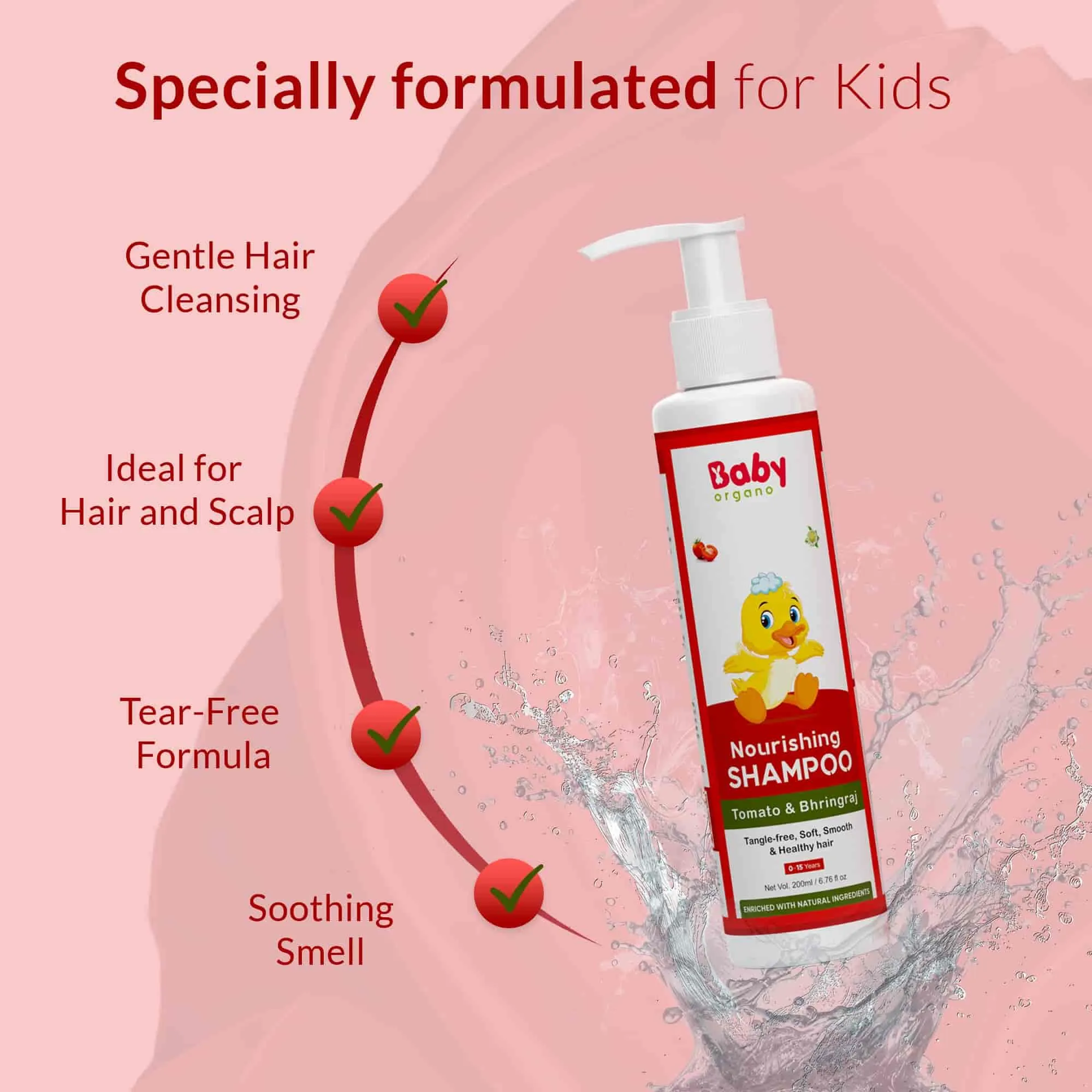 Nourishing Baby Shampoo | Tangle Free, Soft , Smooth & Healthy Hair (0 to 15 Years)