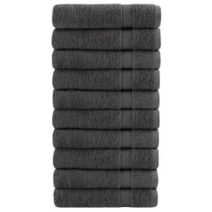 Premium Hand Towels 10pcs Anthracite 50x100cm 600gsm 100% Cotton