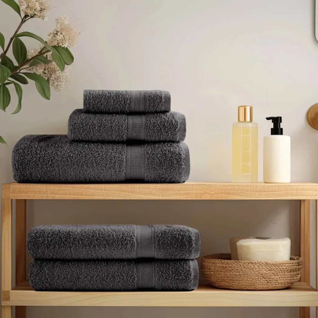 Premium Hand Towels 10pcs Anthracite 50x100cm 600gsm 100% Cotton