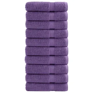 Premium Shower Towels 10 pcs Purple 70x140 cm 600 gsm 100% Cotton