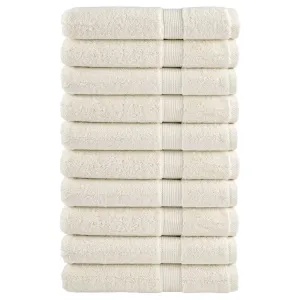 Premium Towels 10 pcs Cream 100x200 cm 600 gsm 100% Cotton