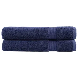 Premium Towels 2pcs Navy Blue 100x200cm 600gsm 100% Cotton