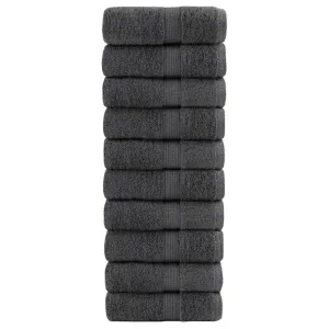 Premium Washcloths 10pcs Anthracite 30x30cm 600gsm 100% Cotton