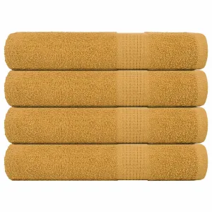 Sauna Towels 4 pcs Gold 80x200 cm 360 gsm 100% Cotton