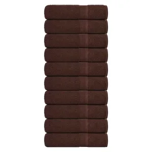 Shower Towels 10 pcs Brown 70x140 cm 360 gsm 100% Cotton