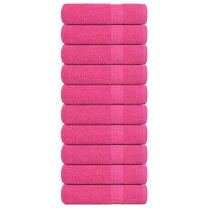 Shower Towels 10 pcs Pink 70x140 cm 360 gsm 100% Cotton