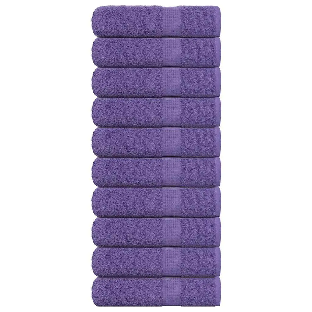 Shower Towels 10 pcs Purple 70x140 cm 360 gsm 100% Cotton