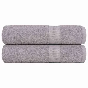 Shower Towels 2 pcs Grey 70x140 cm 360 gsm 100% Cotton