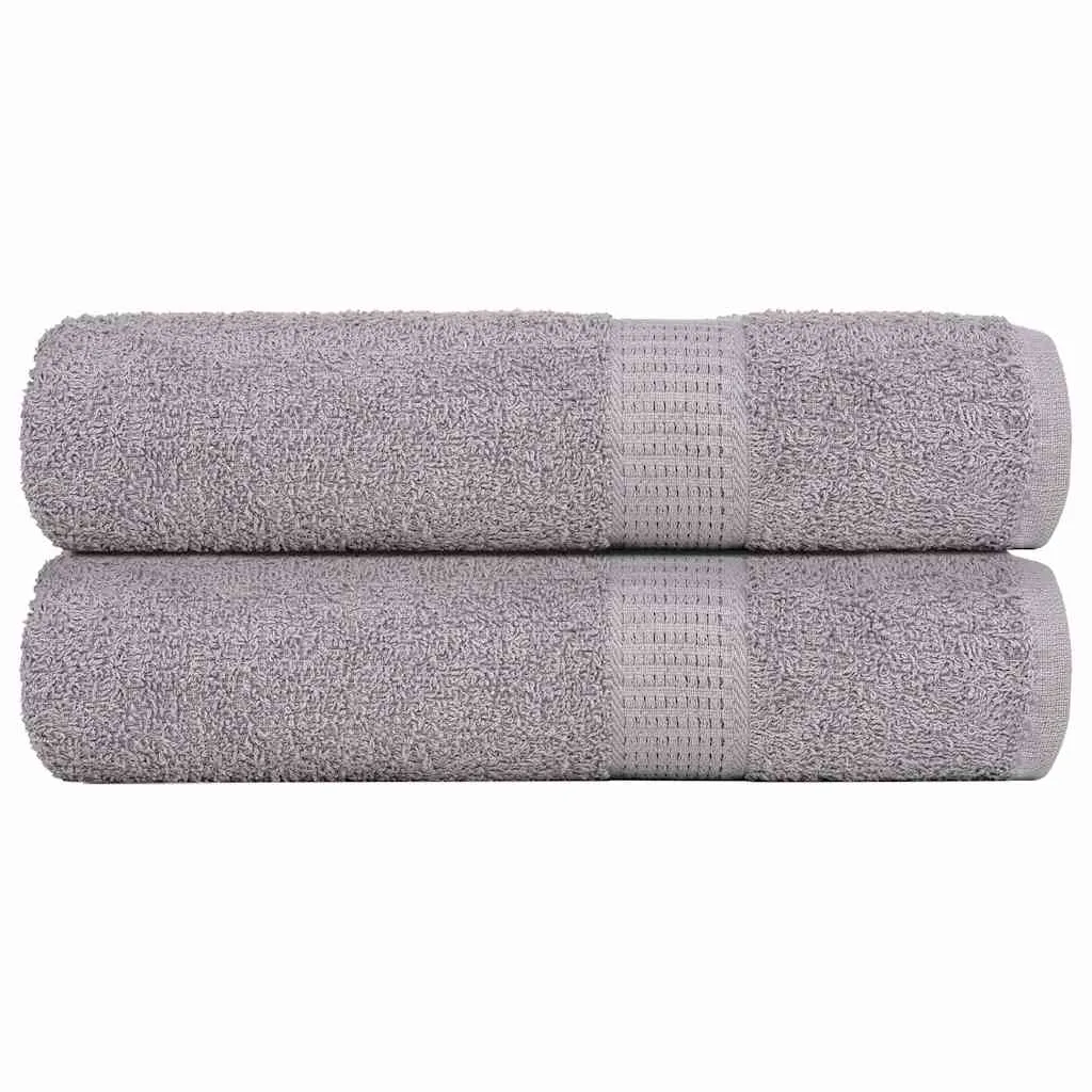 Shower Towels 2 pcs Grey 70x140 cm 360 gsm 100% Cotton