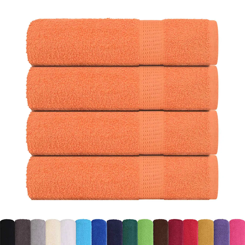 Shower Towels 4 pcs Orange 70x140 cm 360 gsm 100% Cotton