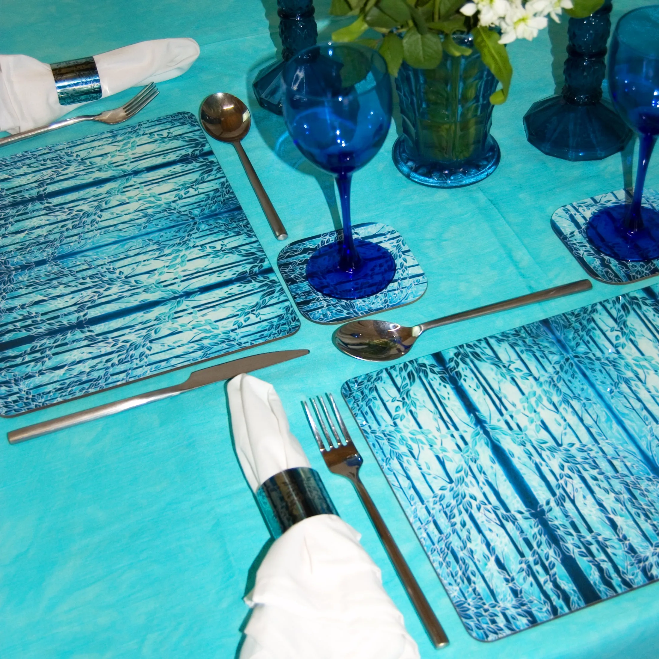 Teal Green Blue Glass Chopping Boards Tableware - Woods Placemats & Coasters - High Quality Table Mats - Teal Green Blue Glass Chopping Boards Tableware