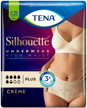 TENA Lady Silhouette Pants - Plus - High Waist - Creme - Large - Pack of 8